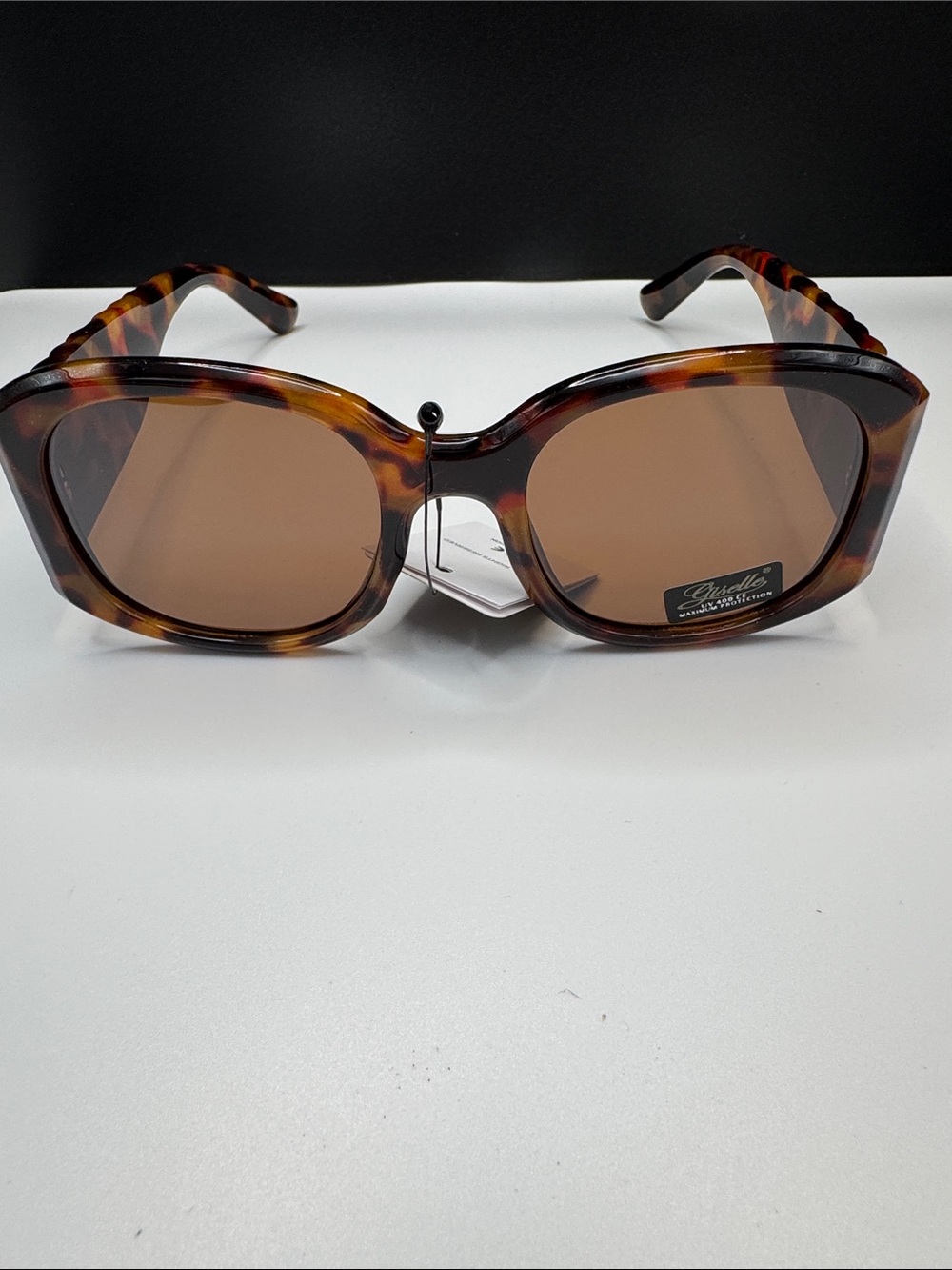 Tortoiseshell Square Women's Sunglasses - Brown Lenses (5-2) UV 400 CE